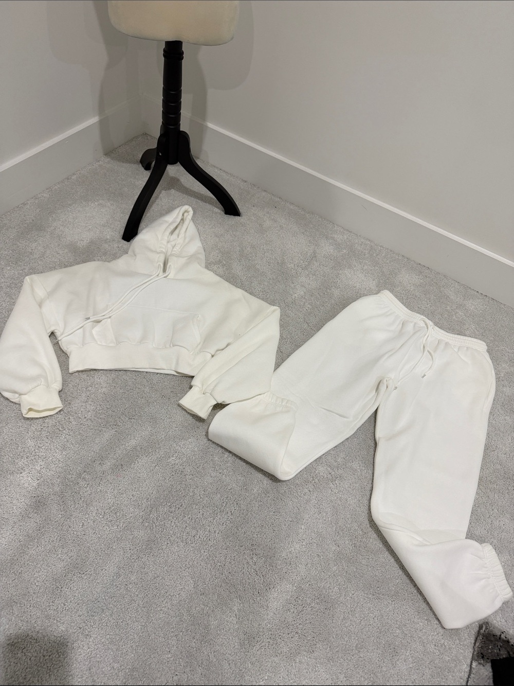 Cropped hoodie, and jogger pants set